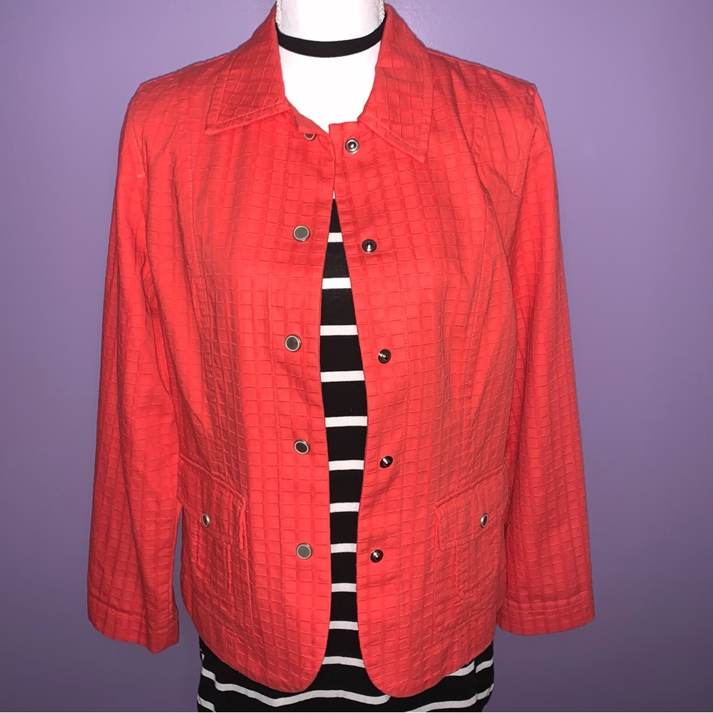 Vintage Coldwater Creek Orange Textured Jacket - Picture 2 of 13